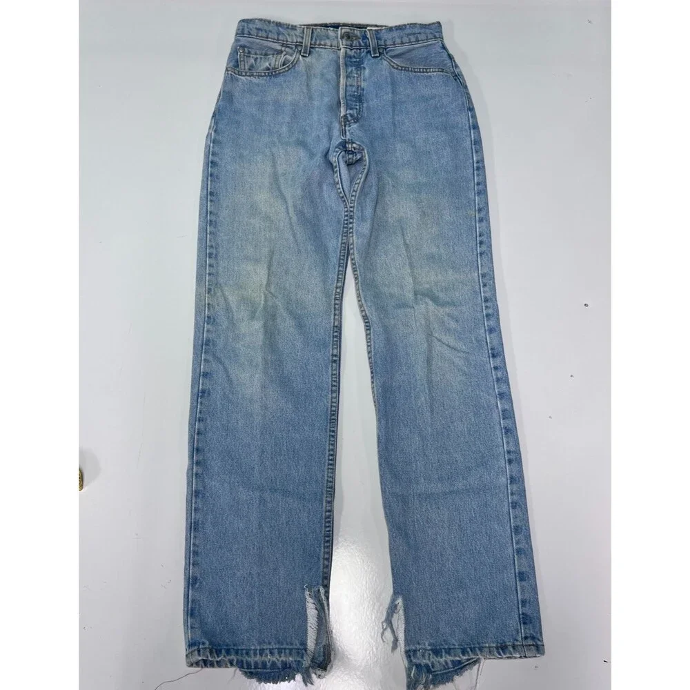 Vintage Levi's Silvertab Guys Fit Jeans Light Wash Distressed Thrashed USA 28x32